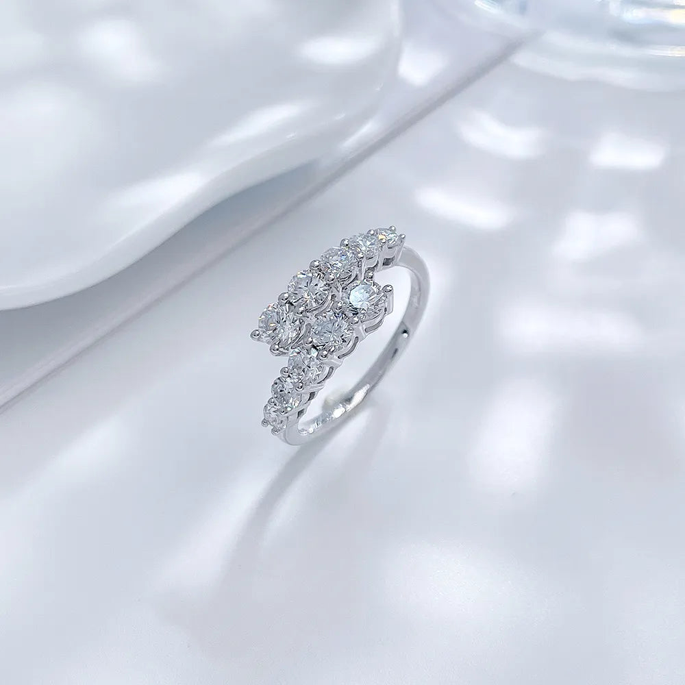 1.13 ctw Round-Cut Lab-Grown Diamond Band in 18K White Gold