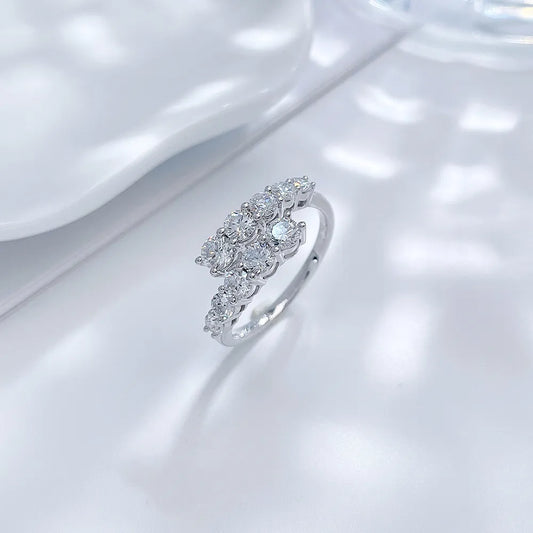 1.13 ctw Round-Cut Lab-Grown Diamond Band in 18K White Gold