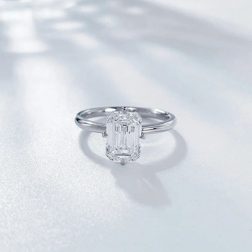 1 ct Minimalist Four-Prong Emerald-Cut Lab-Grown Diamond Ring in PT950 Platinum – APYFR0066-PT