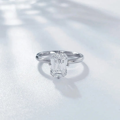 1 ct Minimalist Four-Prong Emerald-Cut Lab-Grown Diamond Ring in PT950 Platinum – APYFR0066-PT