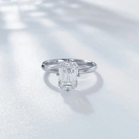 1 ct Minimalist Four-Prong Emerald-Cut Lab-Grown Diamond Ring in PT950 Platinum – APYFR0066-PT