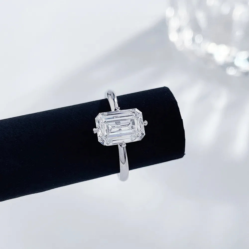 1 ct Minimalist Four-Prong Emerald-Cut Lab-Grown Diamond Ring in PT950 Platinum – APYFR0066-PT