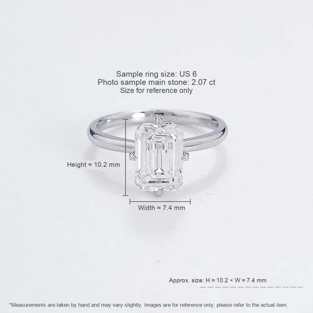 1 ct Minimalist Four-Prong Emerald-Cut Lab-Grown Diamond Ring in PT950 Platinum – APYFR0066-PT