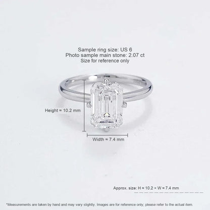 1 ct Minimalist Four-Prong Emerald-Cut Lab-Grown Diamond Ring in PT950 Platinum – APYFR0066-PT
