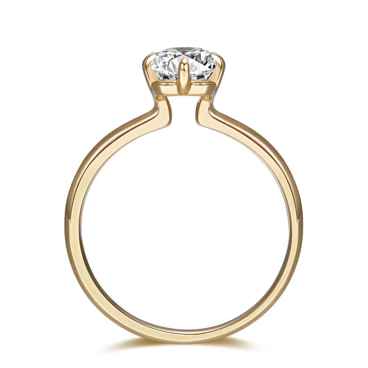 1.06 ct Crown Four-Prong Emerald-Cut Lab-Grown Diamond Ring in 18K Yellow Gold