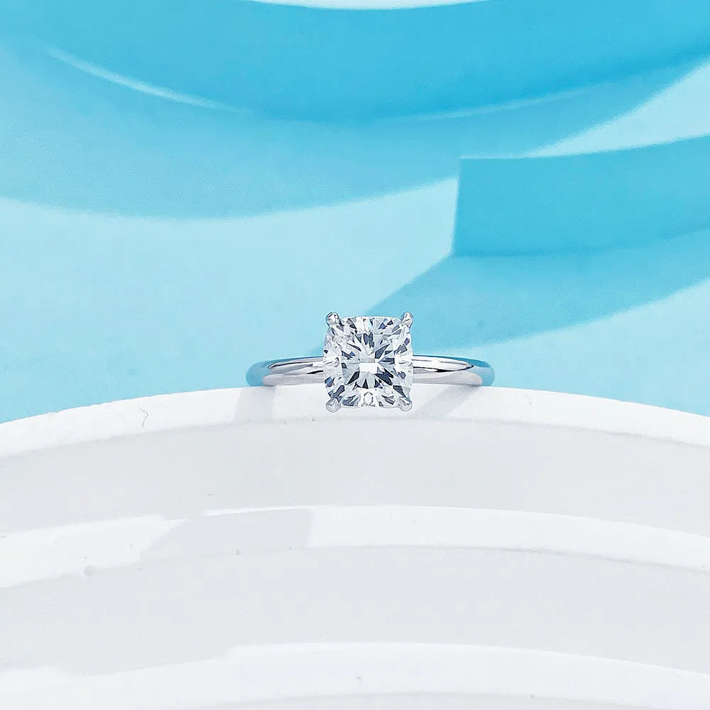 1.55 ct Minimalist Four-Prong Princess-Cut Lab-Grown Diamond Ring in PT950 Platinum – APYFR0069-PT