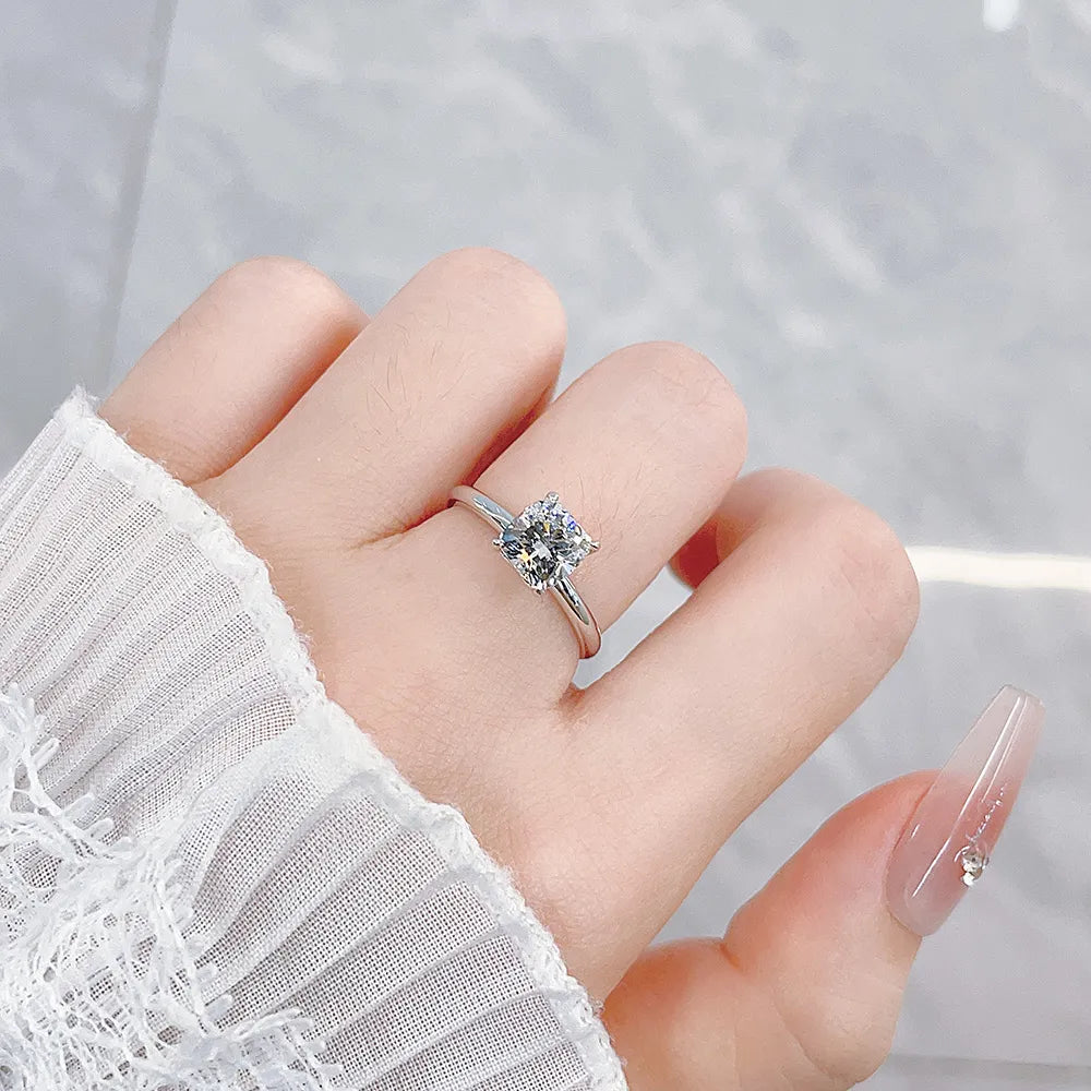 1.55 ct Minimalist Four-Prong Princess-Cut Lab-Grown Diamond Ring in PT950 Platinum – APYFR0069-PT