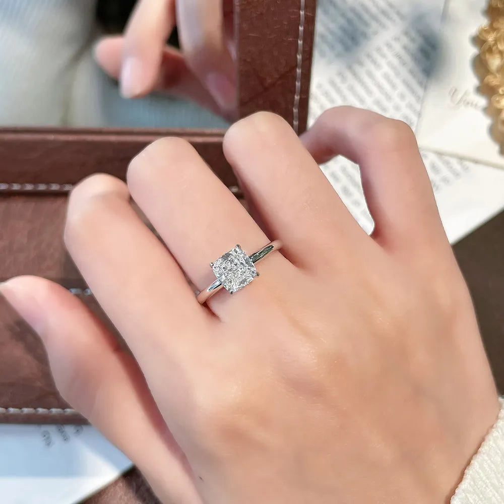 1.55 ct Minimalist Four-Prong Princess-Cut Lab-Grown Diamond Ring in PT950 Platinum – APYFR0069-PT