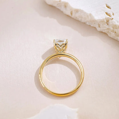 2.06 ct Cushion-Cut Lab-Grown Diamond Ring in 18K Yellow Gold