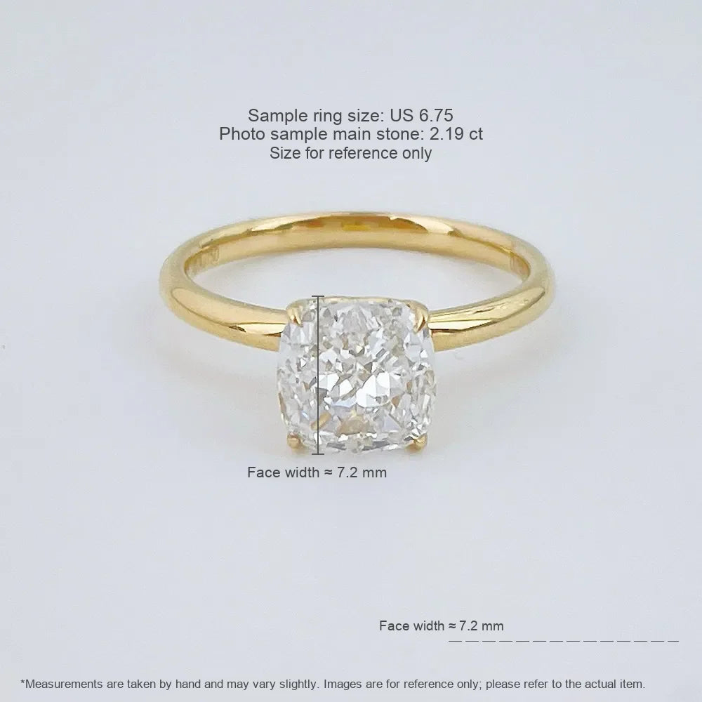 2.06 ct Cushion-Cut Lab-Grown Diamond Ring in 18K Yellow Gold