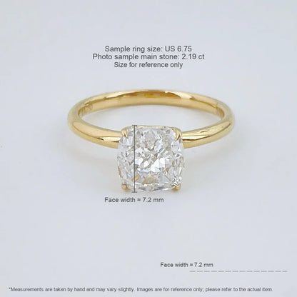 2.06 ct Cushion-Cut Lab-Grown Diamond Ring in 18K Yellow Gold