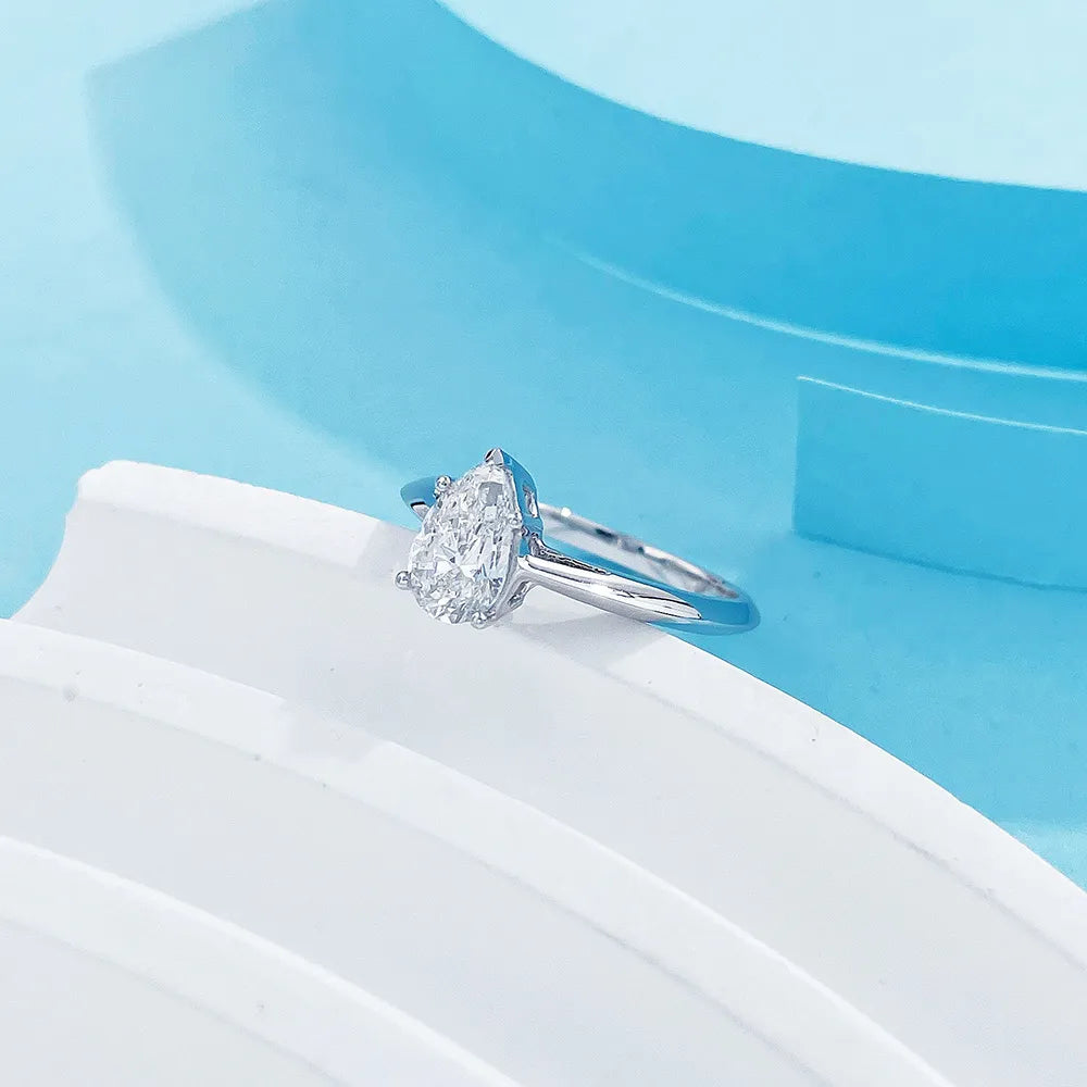 1.01 ct Minimalist Marquise-Cut Lab-Grown Diamond Ring in PT950 Platinum