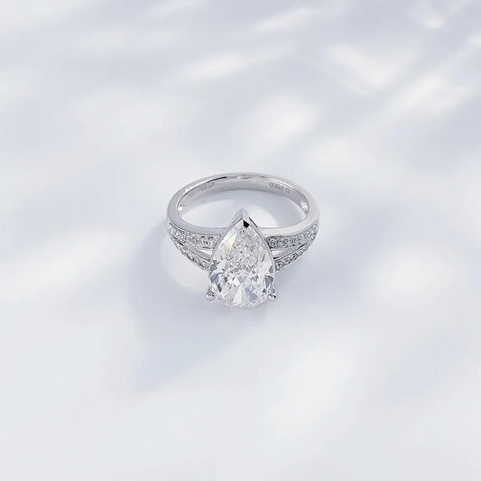 3.11 ct Pear-Cut Lab-Grown Diamond Ring in PT950 Platinum