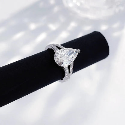 3.11 ct Pear-Cut Lab-Grown Diamond Ring in PT950 Platinum