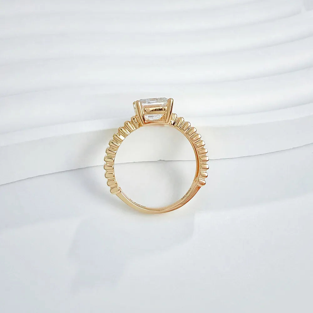 3.07 ct Minimalist Emerald-Cut Lab-Grown Diamond Ring in 18K Yellow Gold – APYFR0074-Y