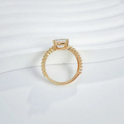 3.07 ct Minimalist Emerald-Cut Lab-Grown Diamond Ring in 18K Yellow Gold – APYFR0074-Y