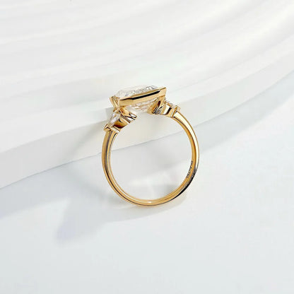 2.14 ct Minimalist Emerald-Cut Lab-Grown Diamond Ring in 18K Yellow Gold – APYFR0075-Y