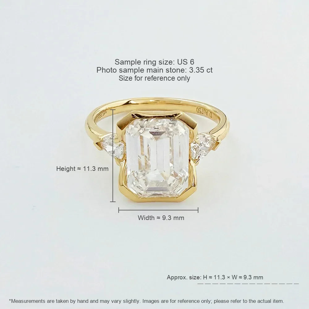 2.14 ct Minimalist Emerald-Cut Lab-Grown Diamond Ring in 18K Yellow Gold – APYFR0075-Y