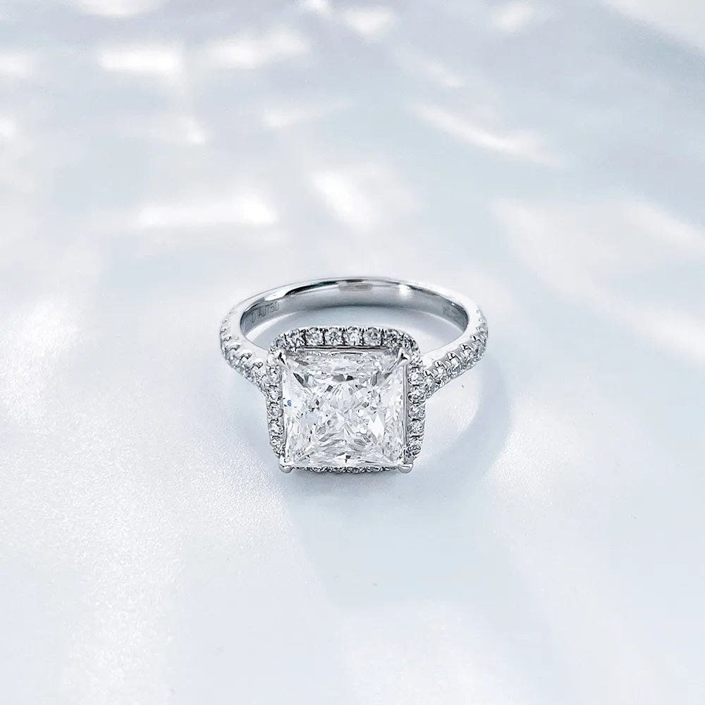 3.03 ct Classic Princess-Cut Lab-Grown Diamond Ring in 18K White Gold