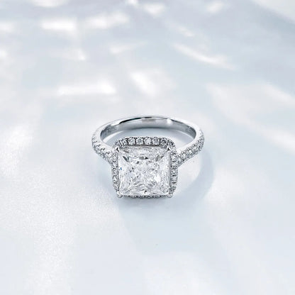 3.03 ct Classic Princess-Cut Lab-Grown Diamond Ring in 18K White Gold