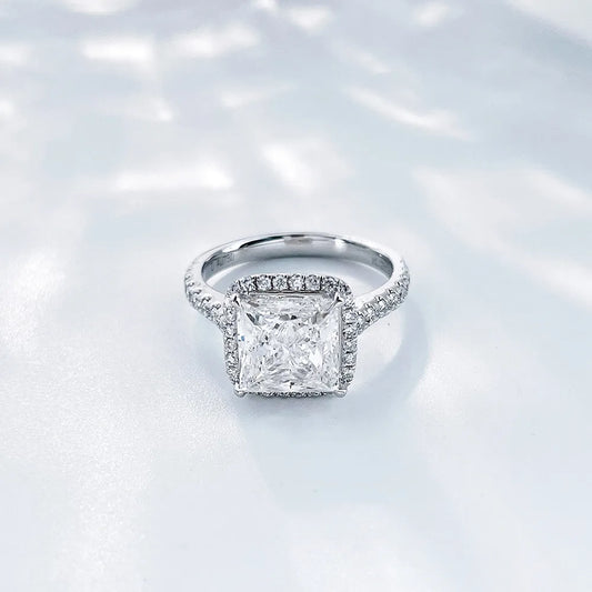 3.03 ct Classic Princess-Cut Lab-Grown Diamond Ring in 18K White Gold