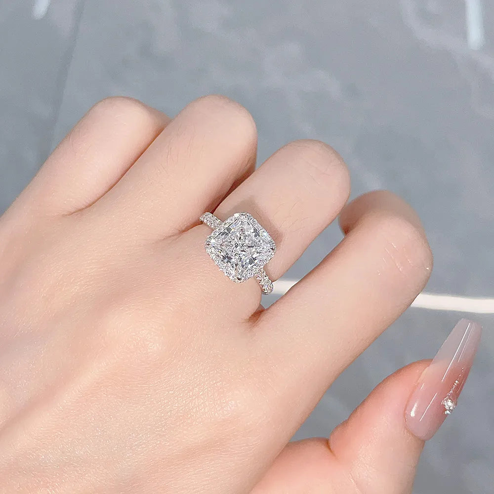 3.03 ct Classic Princess-Cut Lab-Grown Diamond Ring in 18K White Gold