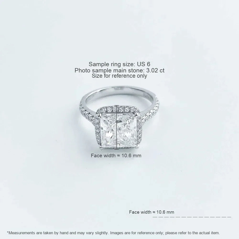 3.03 ct Classic Princess-Cut Lab-Grown Diamond Ring in 18K White Gold