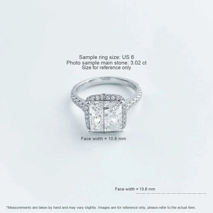 3.03 ct Classic Princess-Cut Lab-Grown Diamond Ring in 18K White Gold