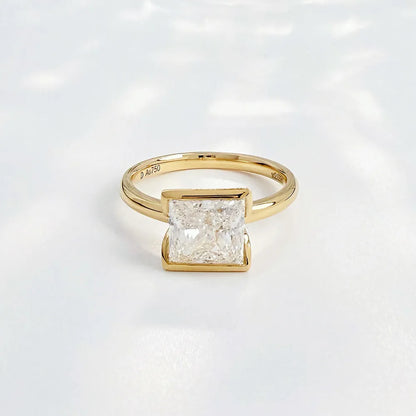 2.03 ct Minimalist Princess-Cut Lab-Grown Diamond Ring in 18K Yellow Gold – APYFR0078-Y
