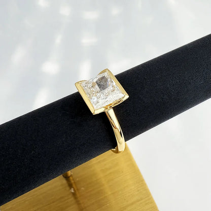 2.03 ct Minimalist Princess-Cut Lab-Grown Diamond Ring in 18K Yellow Gold – APYFR0078-Y