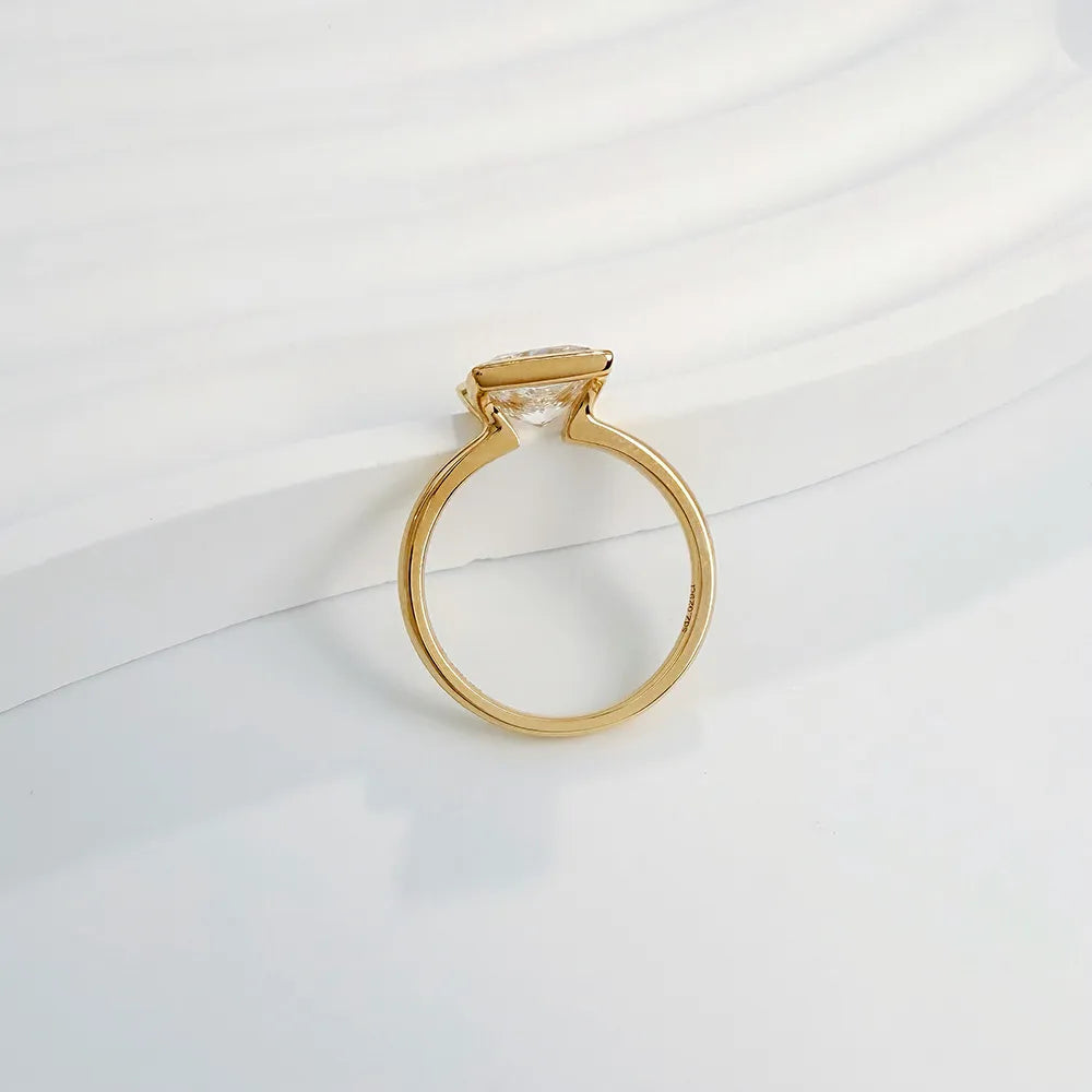 2.03 ct Minimalist Princess-Cut Lab-Grown Diamond Ring in 18K Yellow Gold – APYFR0078-Y