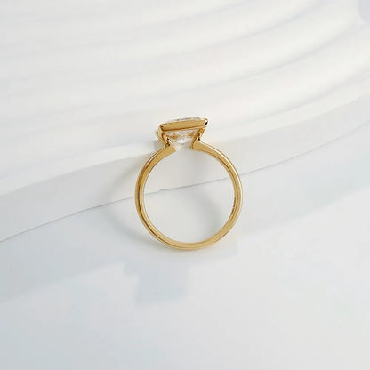2.03 ct Minimalist Princess-Cut Lab-Grown Diamond Ring in 18K Yellow Gold – APYFR0078-Y