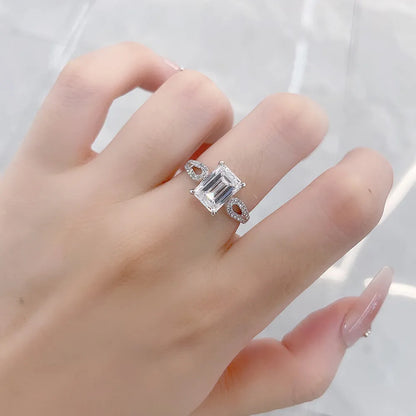 3.03 ct Minimalist Four-Prong Emerald-Cut Lab-Grown Diamond Ring in PT950 Platinum – APYFR0080-PT