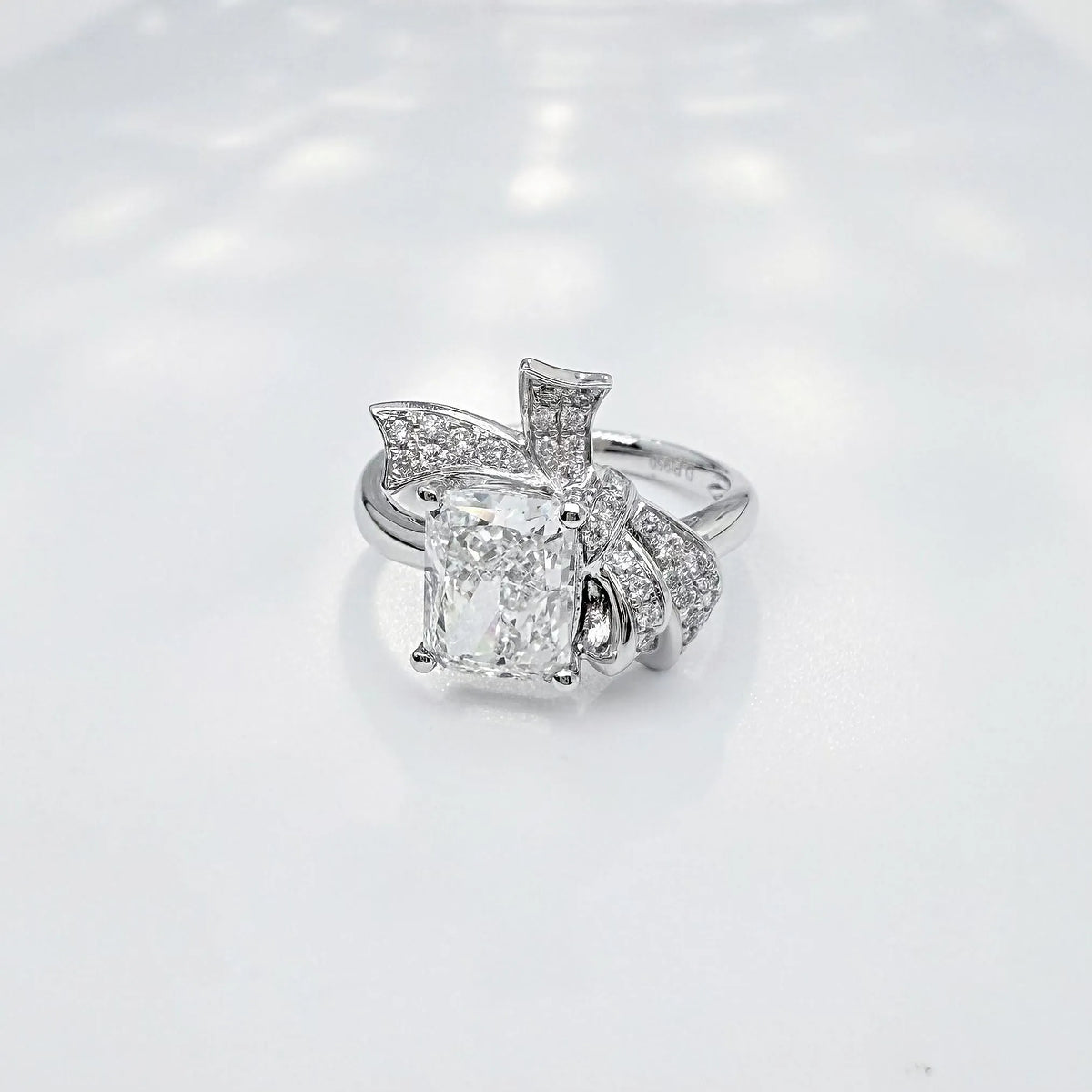 2.61 ct Bow Radiant-Cut Lab-Grown Diamond Ring in PT950 Platinum