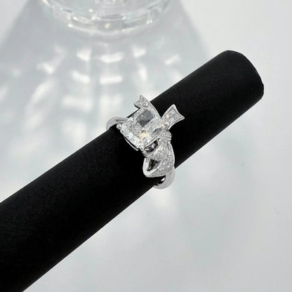 2.61 ct Bow Radiant-Cut Lab-Grown Diamond Ring in PT950 Platinum
