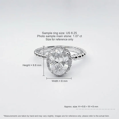 1.08 ct Celestial Oval-Cut Lab-Grown Diamond Ring in PT950 Platinum