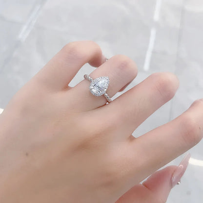 1.02 ct Celestial Pear-Cut Lab-Grown Diamond Ring in PT950 Platinum – APYFR0083-PT