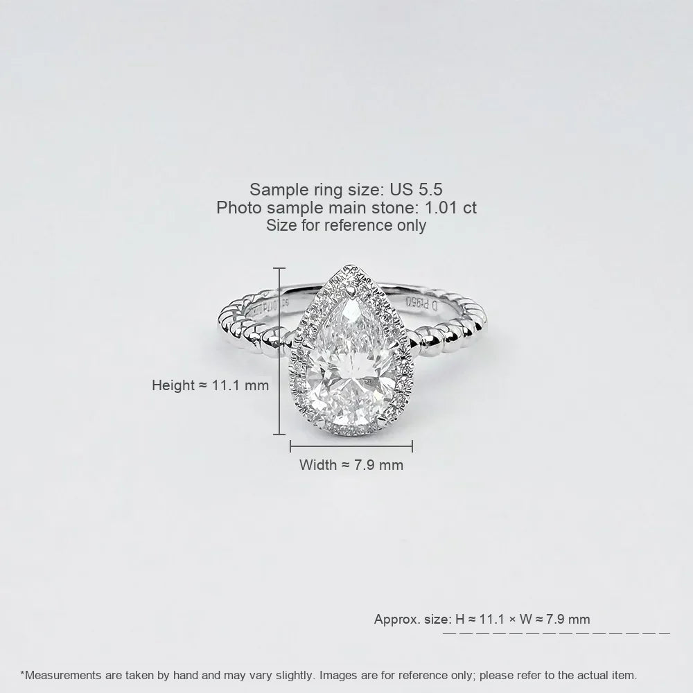 1.02 ct Celestial Pear-Cut Lab-Grown Diamond Ring in PT950 Platinum – APYFR0083-PT