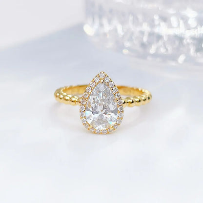 1.02 ct Pear-Cut Lab-Grown Diamond Ring in 18K Yellow Gold – APYFR0083-Y