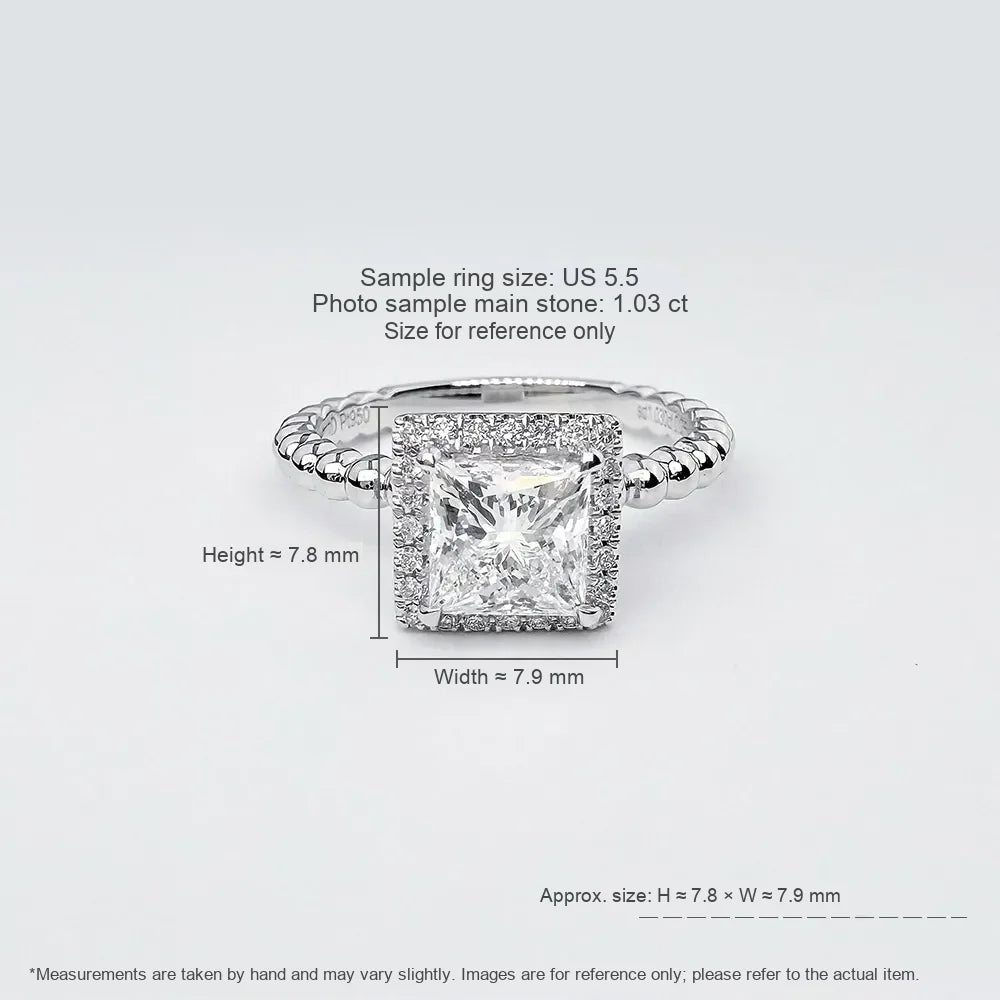1.03 ct Celestial Four-Prong Princess-Cut Lab-Grown Diamond Ring in PT950 Platinum – APYFR0084-PT
