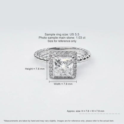 1.03 ct Celestial Four-Prong Princess-Cut Lab-Grown Diamond Ring in PT950 Platinum – APYFR0084-PT