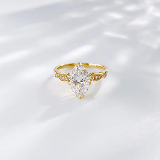 1.55 ct Minimalist Pear-Cut Lab-Grown Diamond Ring in 18K Yellow Gold