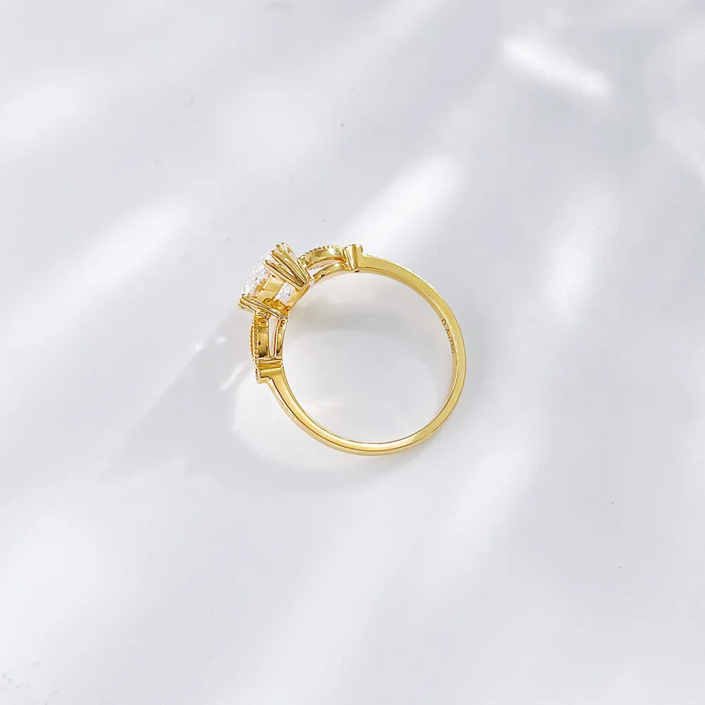 1.55 ct Minimalist Pear-Cut Lab-Grown Diamond Ring in 18K Yellow Gold