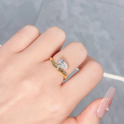 1.08 ct Vintage Pear-Cut Lab-Grown Diamond Ring in 18K Yellow Gold – APYFR0087-Y