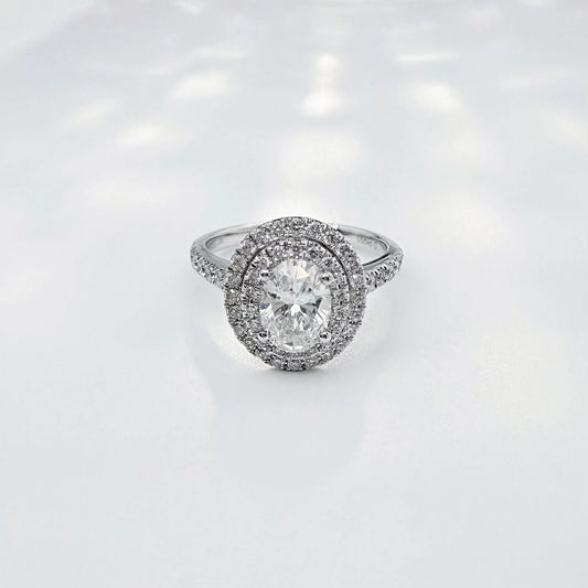 0.83 ct Statement Four-Prong Oval-Cut Lab-Grown Diamond Ring in PT950 Platinum – APYFR0090-PT