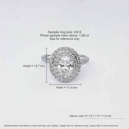 0.83 ct Statement Four-Prong Oval-Cut Lab-Grown Diamond Ring in PT950 Platinum – APYFR0090-PT