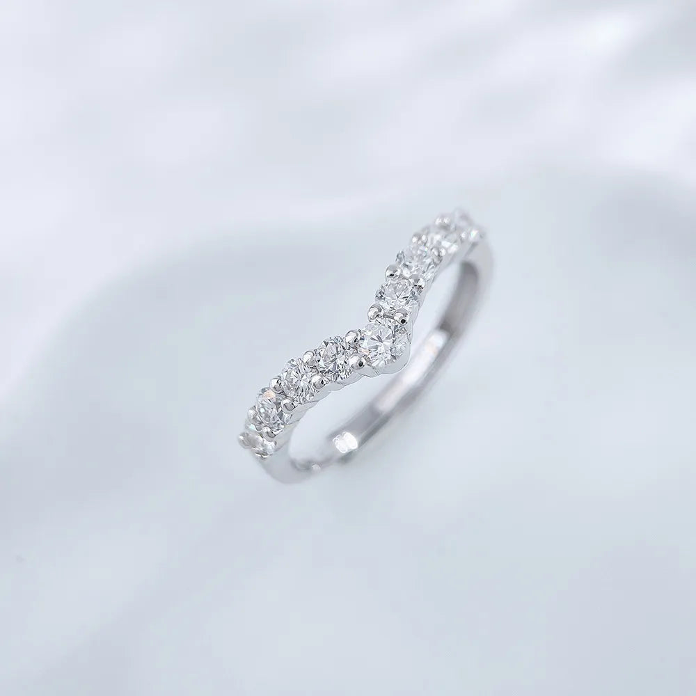 0.7 ctw Round-Cut Lab-Grown Diamond Band in 925 Sterling Silver
