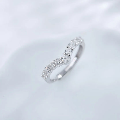 0.7 ctw Round-Cut Lab-Grown Diamond Band in 925 Sterling Silver