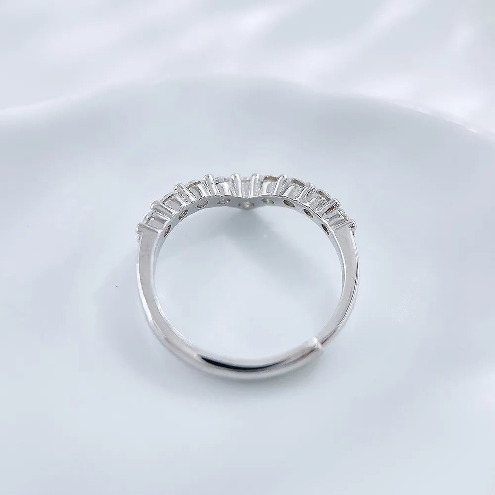 0.7 ctw Round-Cut Lab-Grown Diamond Band in 925 Sterling Silver