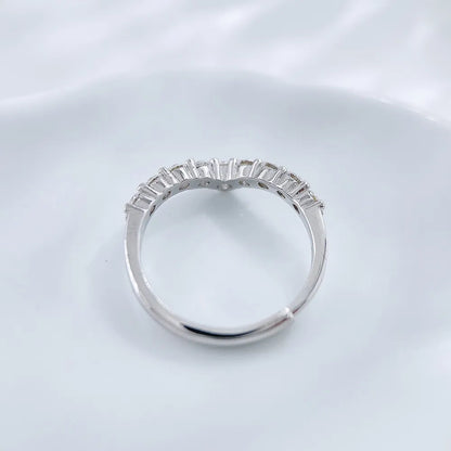 0.7 ctw Round-Cut Lab-Grown Diamond Band in 925 Sterling Silver